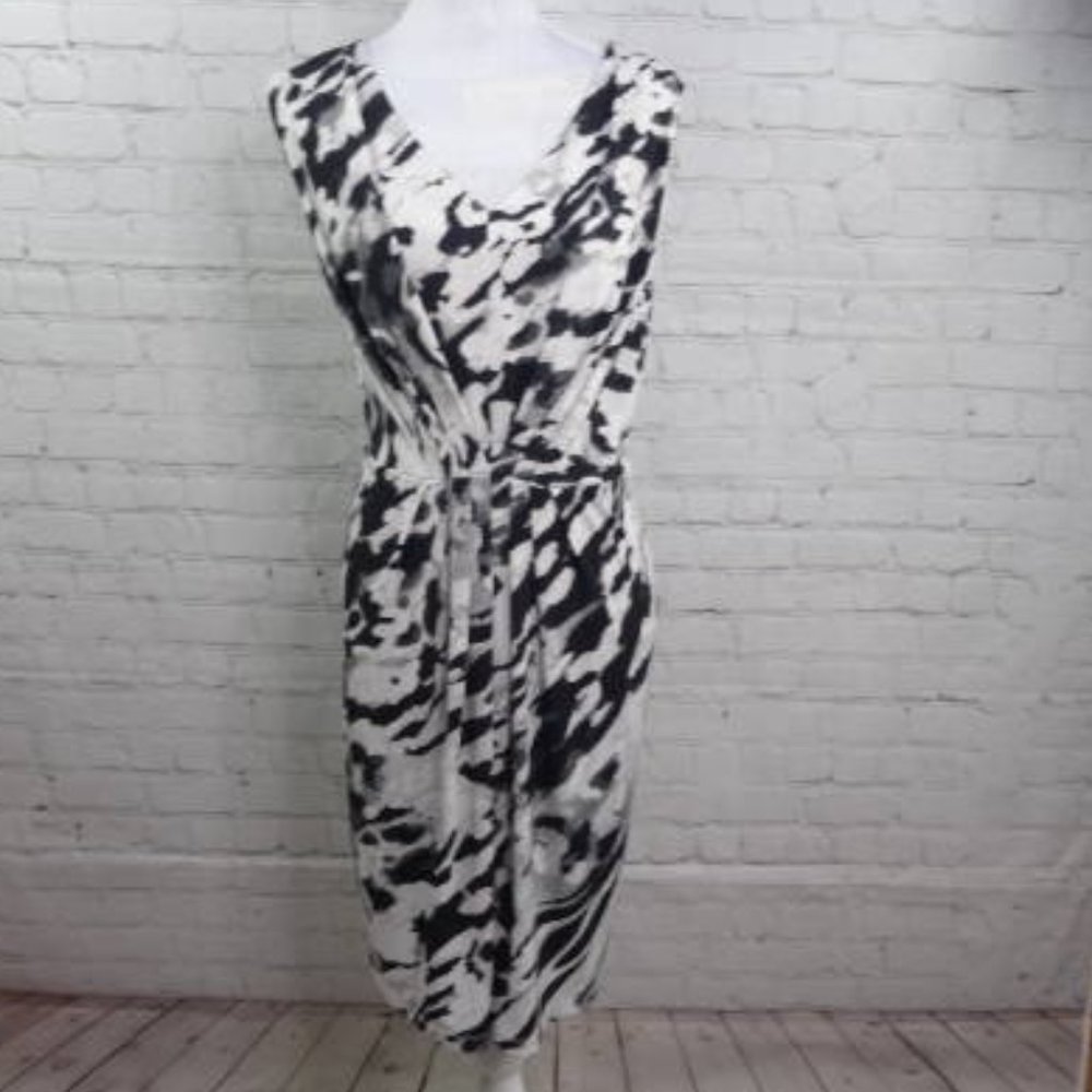 Relativity Sleeveless Career Dress | Black/White